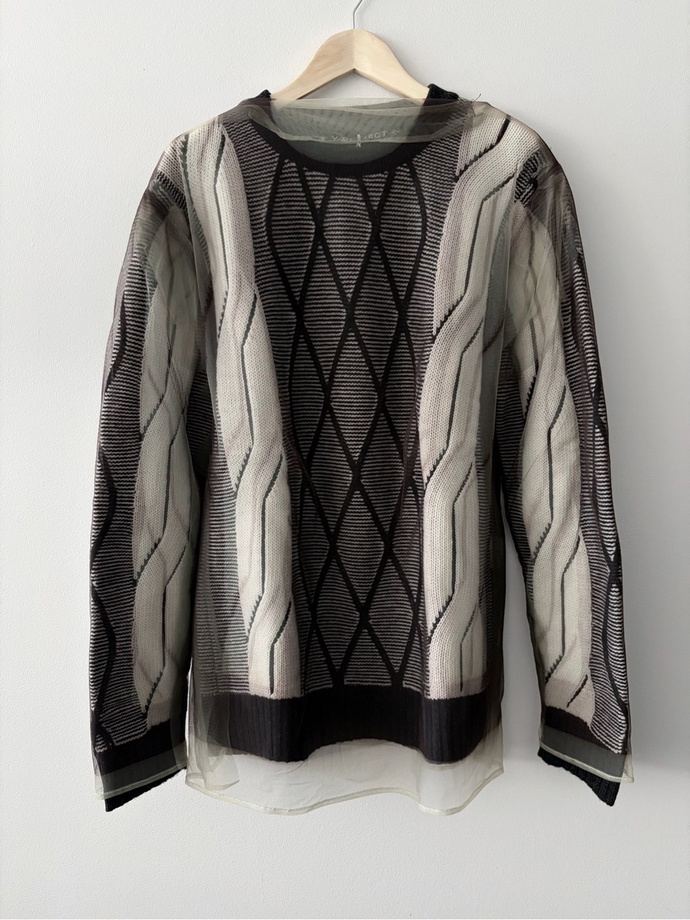 Y/Project FW2019 Double Layer Mesh Overlay Sweater